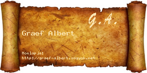 Graef Albert névjegykártya